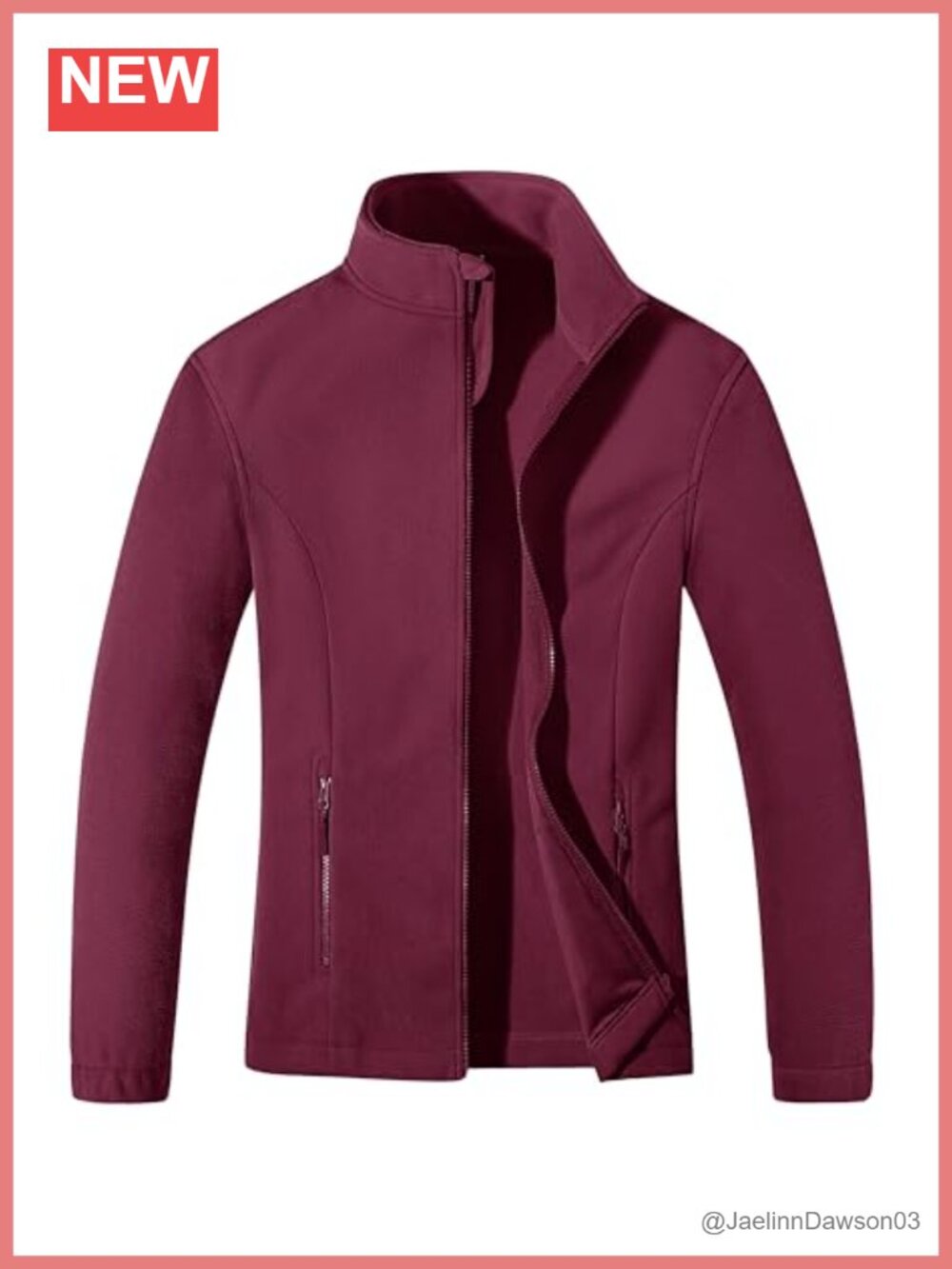 Women's Fleece Jacket Zip Up Lightweight Warm Long Sleeve Coat Pockets